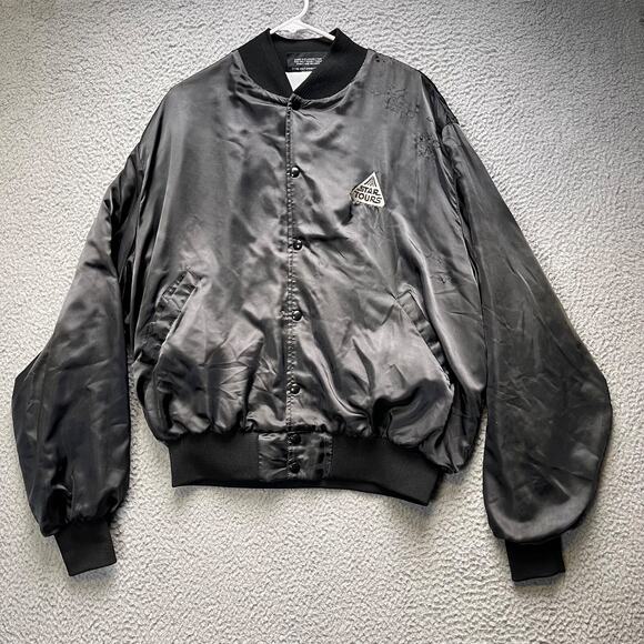 Disney Star Tours Jacket Adult XL Black Button Front Bomber - Picture 1 of 16